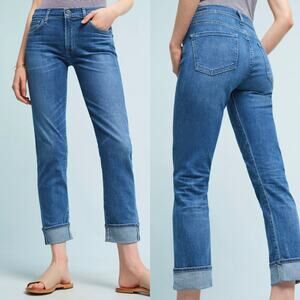 Citizens Of Humanity Jazmin Ankle Cuffed Slim Straight Denim Jeans Blue 27